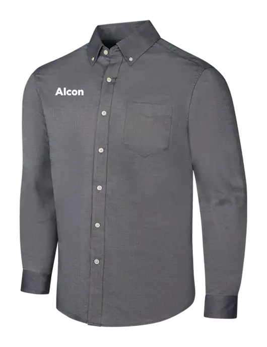 Dark Grey SuperPro Oxford Shirt w/Alcon Logo