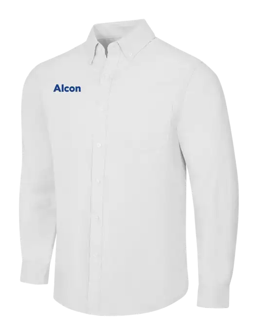 White SuperPro Oxford Shirt w/Alcon Logo