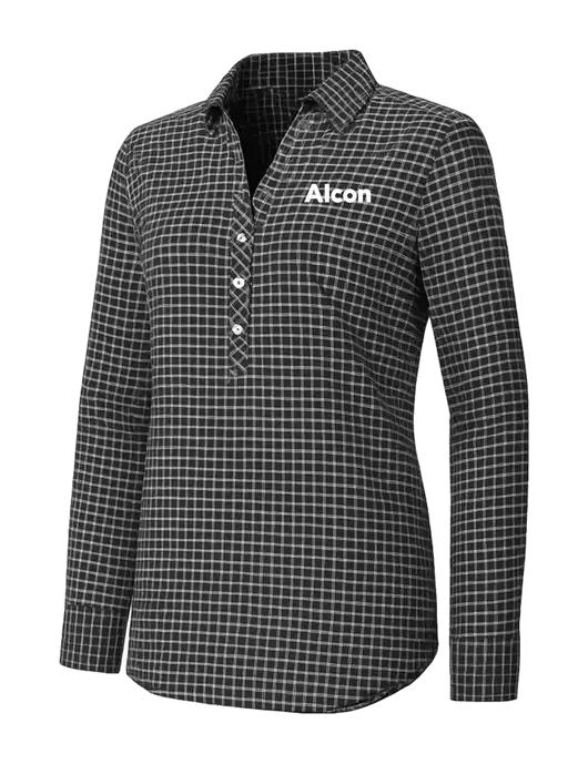 Womens Dark Grey/White City Stretch Shirt w/Alcon Logo