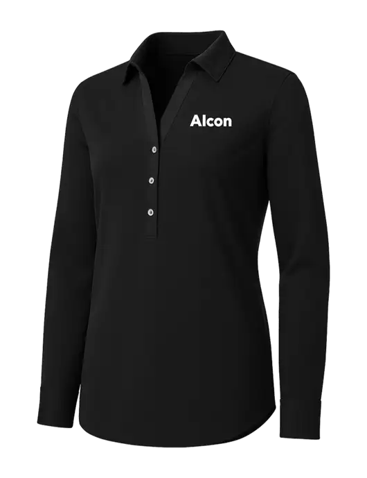 Womens Black City Stretch Shirt w/Alcon Logo