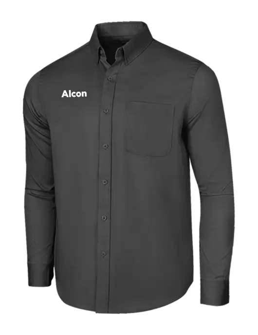 Long Sleeve Dark Grey Superpro React Twill Shirt w/Alcon Logo