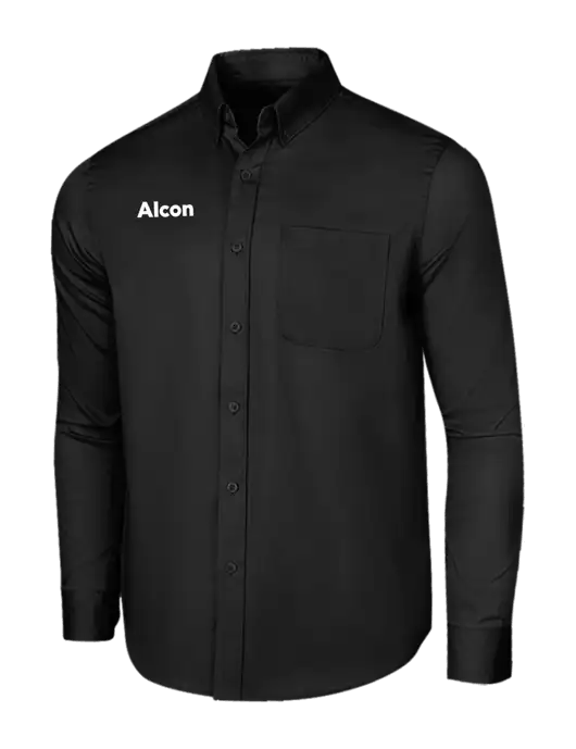 Long Sleeve Deep Black Superpro React Twill Shirt w/Alcon Logo