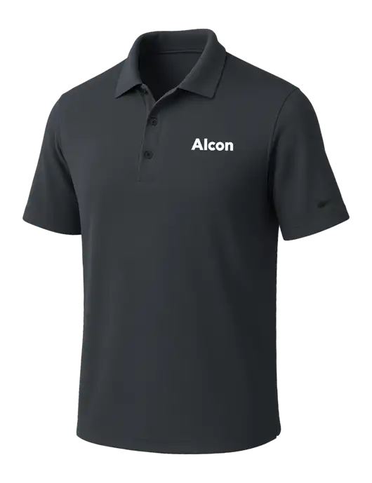 NIKE Dark Grey Dri-Fit Micro Pique Polo w/Alcon Logo