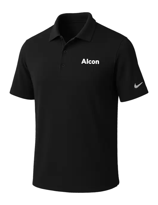NIKE Black Dri-Fit Micro Pique Polo w/Alcon Logo