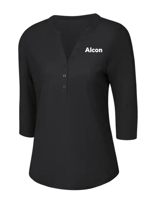 OGIO Blacktop Jewel Henley w/Alcon Logo
