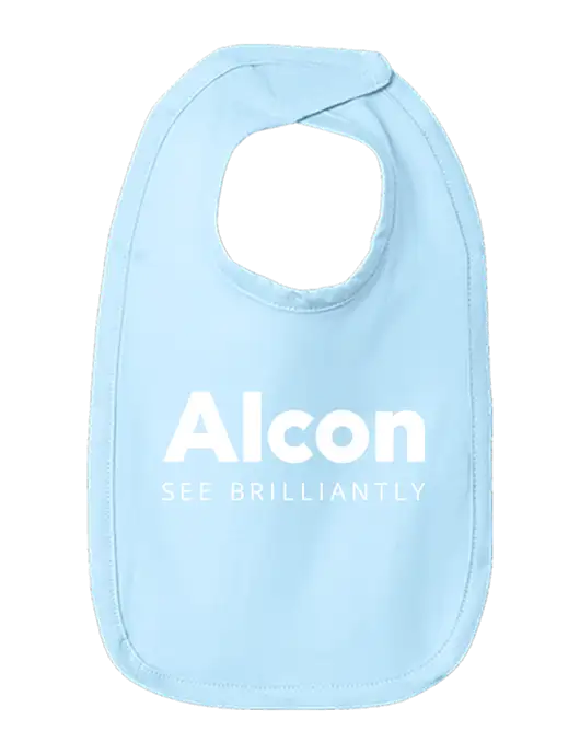 Rabbit Skins Light Blue Infant Premium Jersey Bib w/Alcon Logo
