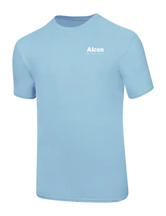 Ring Spun Light Blue 4.5 oz T-Shirt w/Alcon Logo