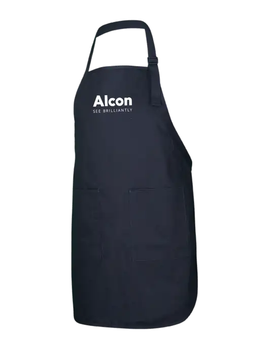 Full-Length Black Apron With Pockets w/Alcon Logo