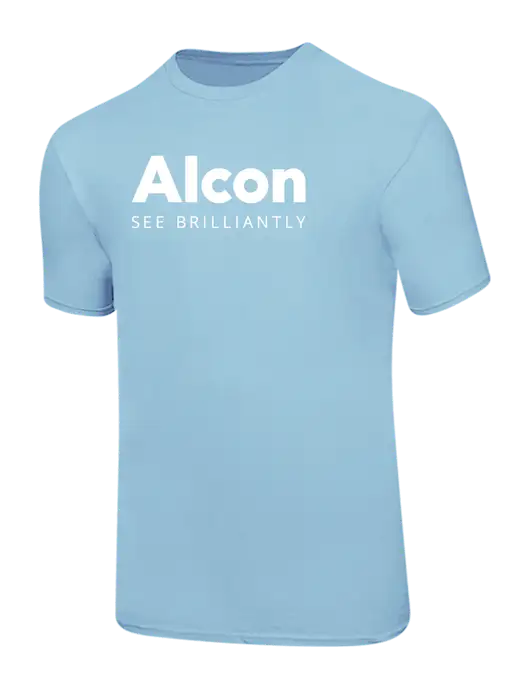 Ring Spun Light Blue 4.5 oz T-Shirt w/Alcon Logo
