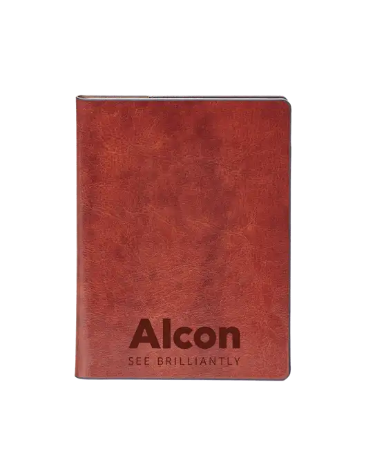 Fabrizio Brown Rfid Passport Holder w/Alcon Logo