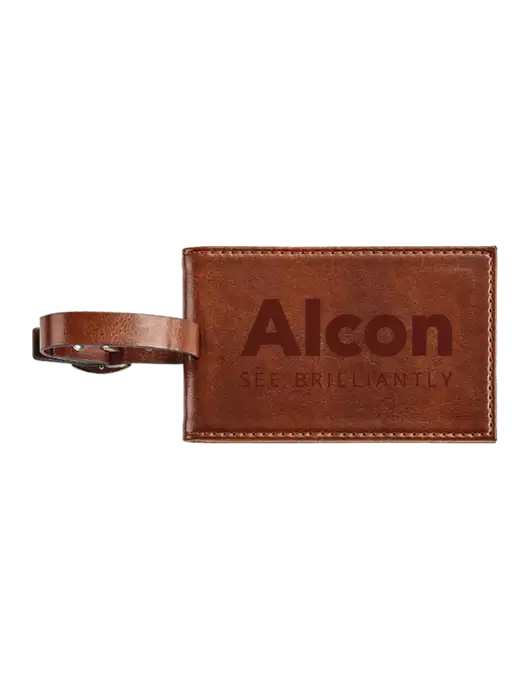 Fabrizio Brown Executive Luggage Tag w/Alcon Logo
