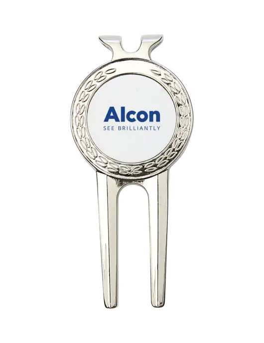 Silver Divot Tool, 1.5 x 3 w/Alcon Logo
