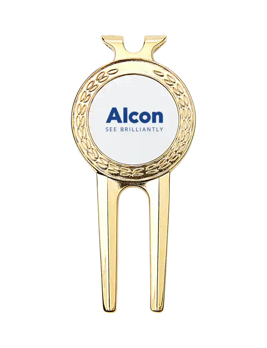 Gold Divot Tool, 1.5 x 3 w/Alcon Logo