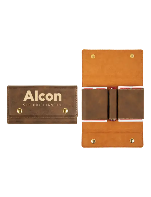 Rustic Leatherette Card & Dice Set w/Alcon Logo