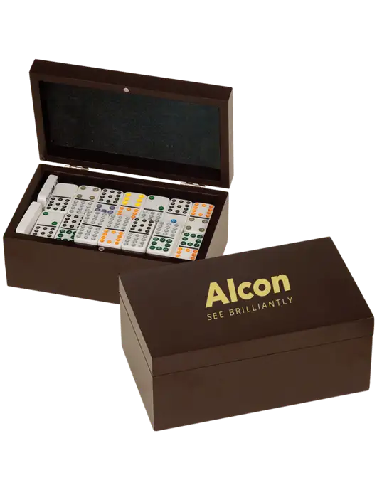 Rosewood Double Twelves 91 Piece Dominos Set w/Alcon Logo