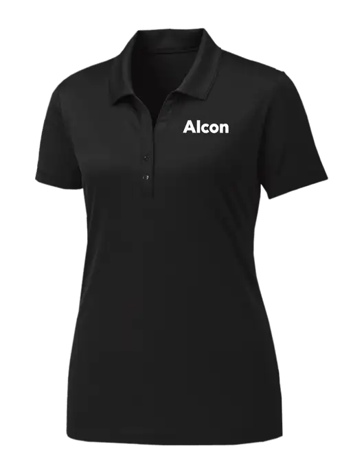 Womens Black PosiCharge Competitor Polo w/Alcon Logo