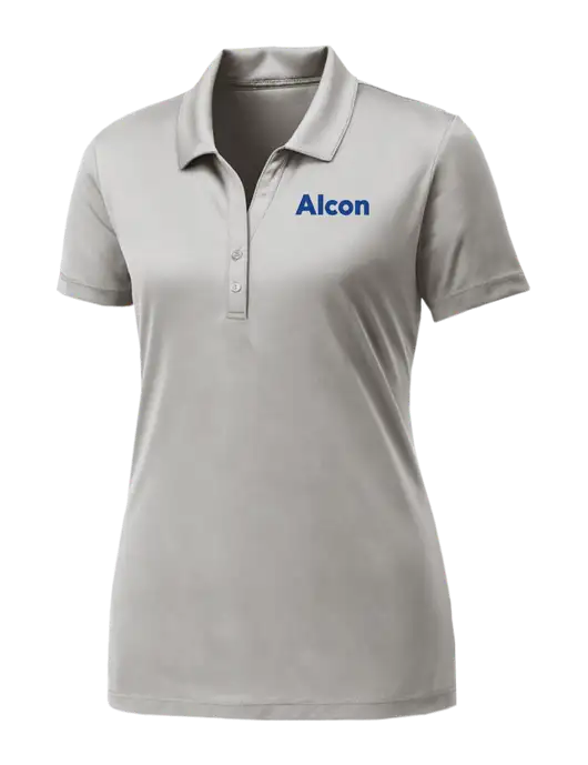 Womens Very Light Grey PosiCharge Competitor Polo w/Alcon Logo