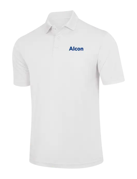 White PosiCharge Competitor Polo w/Alcon Logo