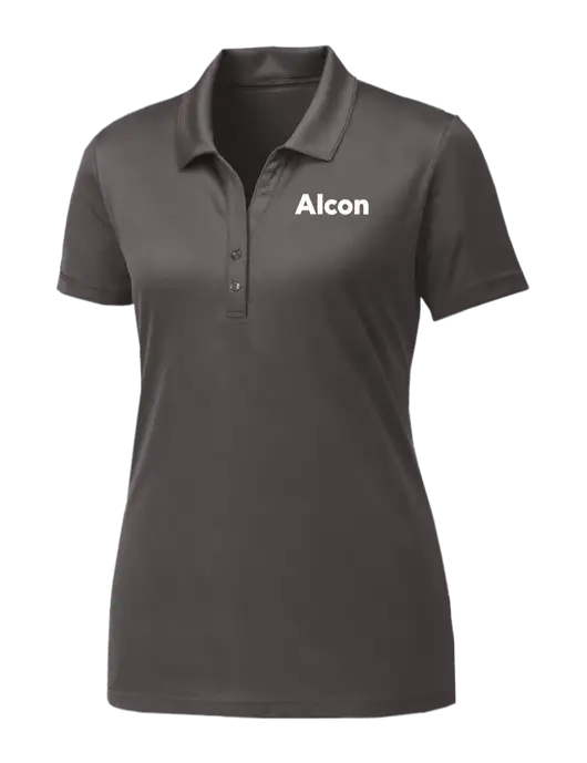Womens Dark Grey PosiCharge Competitor Polo w/Alcon Logo