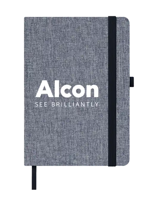 Twill Grey Heathered 5 x 7 Journal w/Alcon Logo