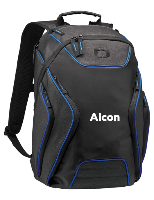 OGIO Royal Blue/Heather Grey Hatch Laptop Backpack
 w/Alcon Logo
