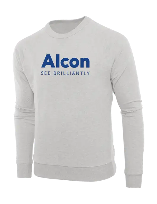 Allmade Granite Grey Heather Organic French Terry Crewneck Sweatshirt w/Alcon Logo