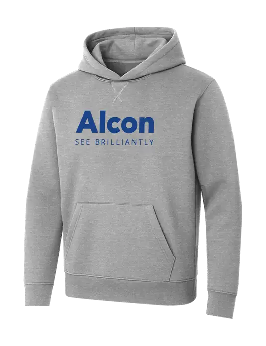 Allmade Granite Grey Heather Organic French Terry Pullover Hoodie w/Alcon Logo