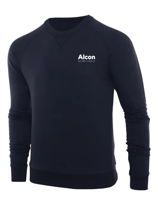 Allmade Dark Navy Organic French Terry Crewneck Sweatshirt w/Alcon Logo