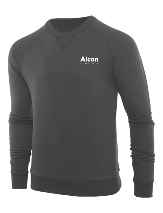 Allmade Charcoal Grey Organic French Terry Crewneck Sweatshirt w/Alcon Logo
