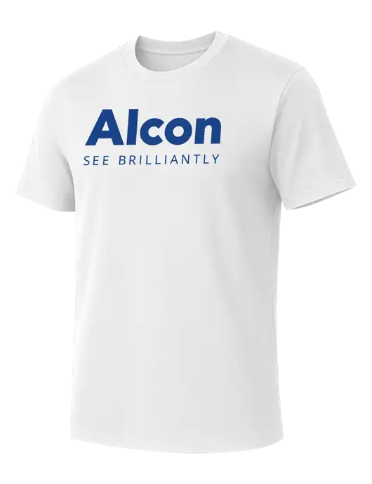 Allmade Bright White Organic Cotton Tee w/Alcon Logo
