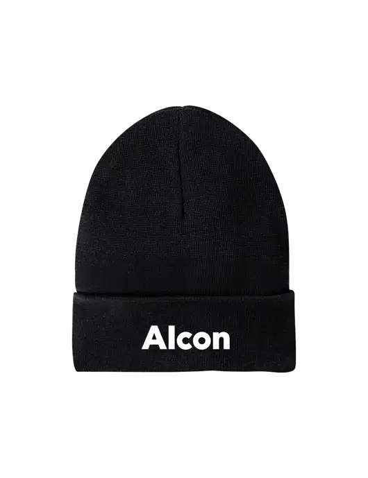 Recycled Black Beanie w/Alcon Logo