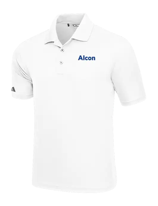 Adidas White Basic Sport Polo w/Alcon Logo