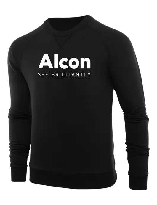 Allmade Deep Black Organic French Terry Crewneck Sweatshirt w/Alcon Logo