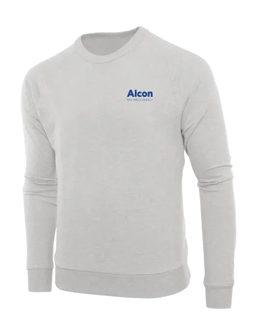 Allmade Granite Grey Heather Organic French Terry Crewneck Sweatshirt w/Alcon Logo