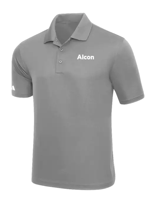 Adidas Light Grey Basic Sport Polo w/Alcon Logo