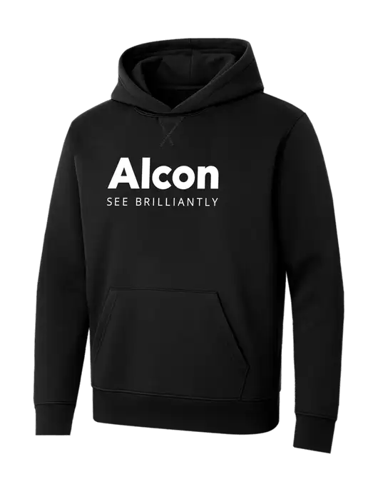 Allmade Deep Black Organic French Terry Pullover Hoodie w/Alcon Logo