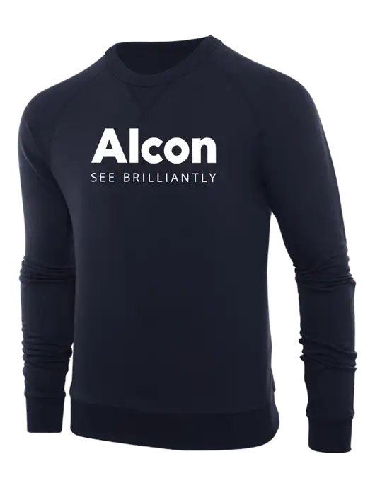 Allmade Dark Navy Organic French Terry Crewneck Sweatshirt w/Alcon Logo