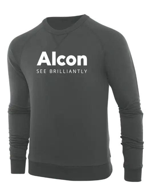 Allmade Charcoal Grey Organic French Terry Crewneck Sweatshirt w/Alcon Logo