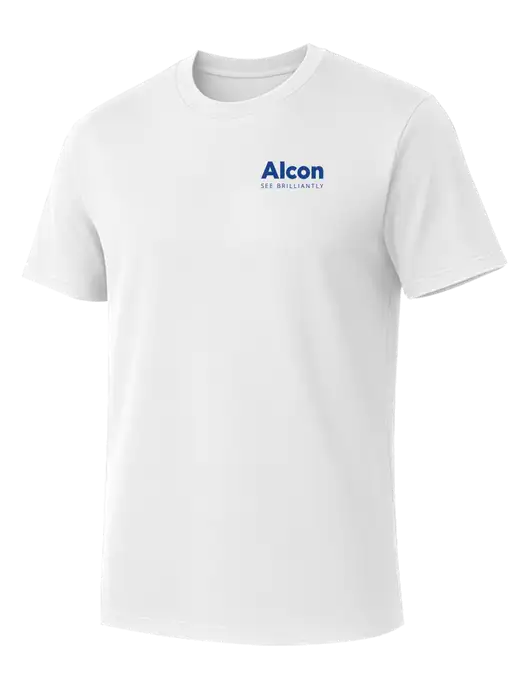 Allmade Bright White Organic Cotton Tee w/Alcon Logo