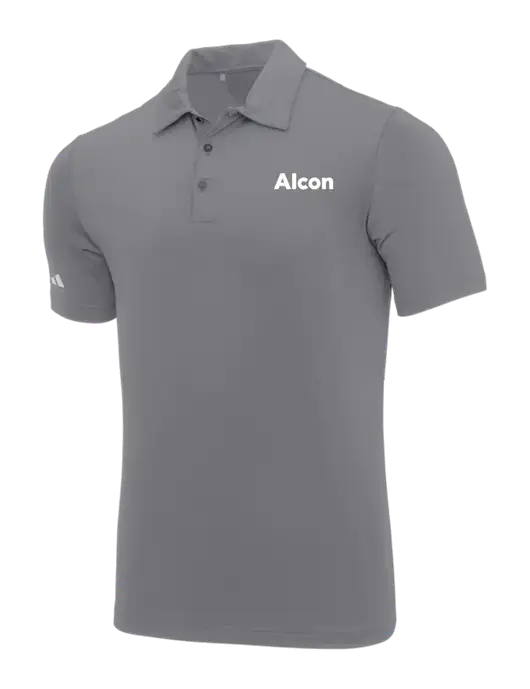 Adidas Medium Grey Ultimate Solid Polo w/Alcon Logo