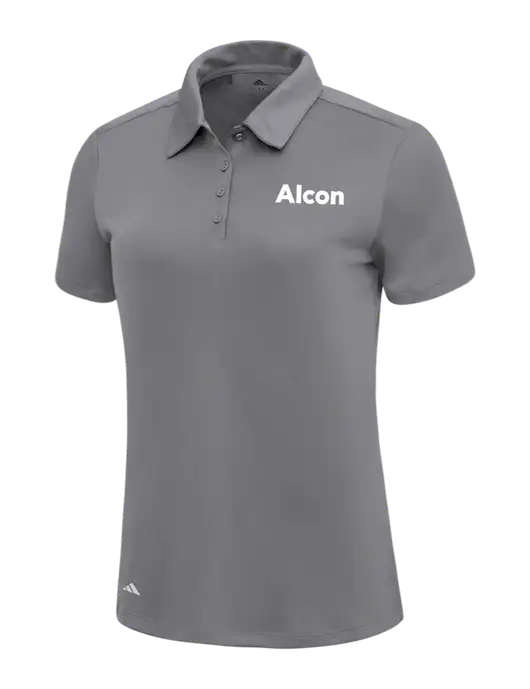Adidas Medium Grey Womens Ultimate Solid Polo w/Alcon Logo