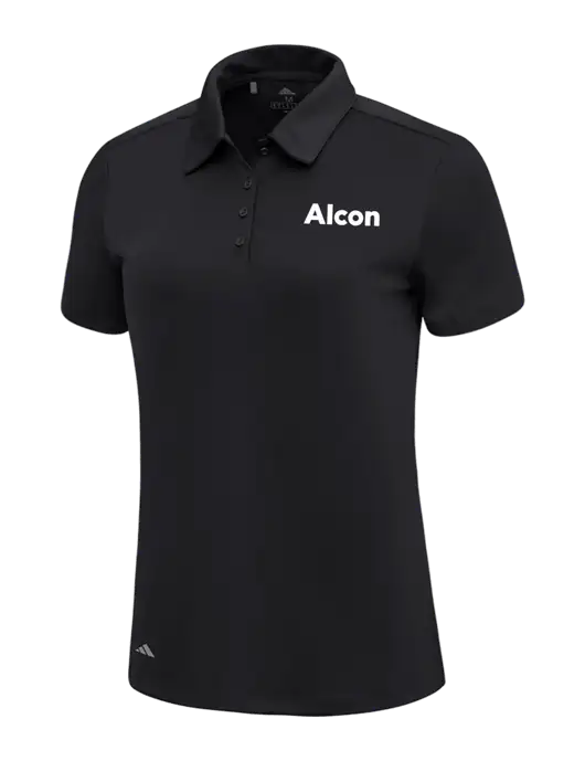 Adidas Black Womens Ultimate Solid Polo w/Alcon Logo