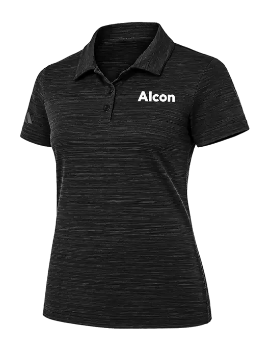 Adidas Womens Black Textured Stripe Polo w/Alcon Logo