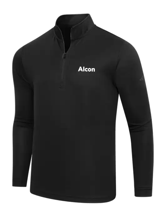 Adidas Black Lightweight Quarter Zip Pullover w/Alcon Logo