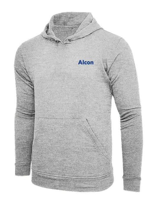 Adidas Light Grey Heather Fleece Hooded Sweatshirt w/Alcon Logo