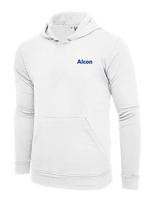 Adidas White Fleece Hooded Sweatshirt w/Alcon Logo