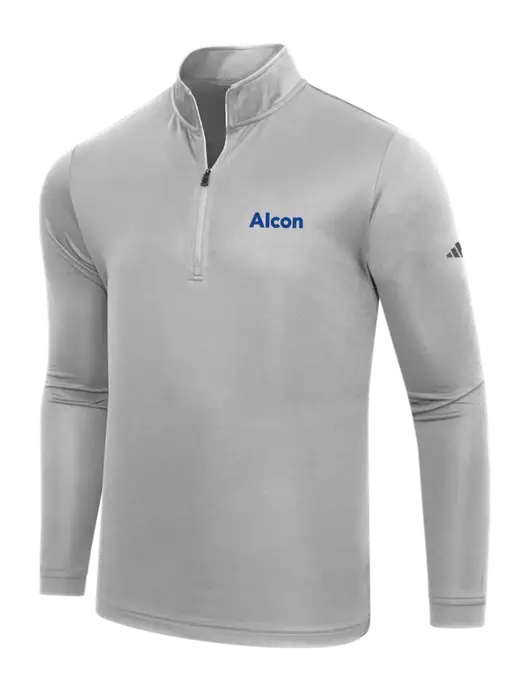 Adidas Medium Grey  Lightweight Quarter Zip Pullover w/Alcon Logo