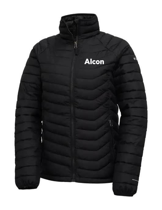 Columbia Black Womens Powder Lite Jacket w/Alcon Logo
