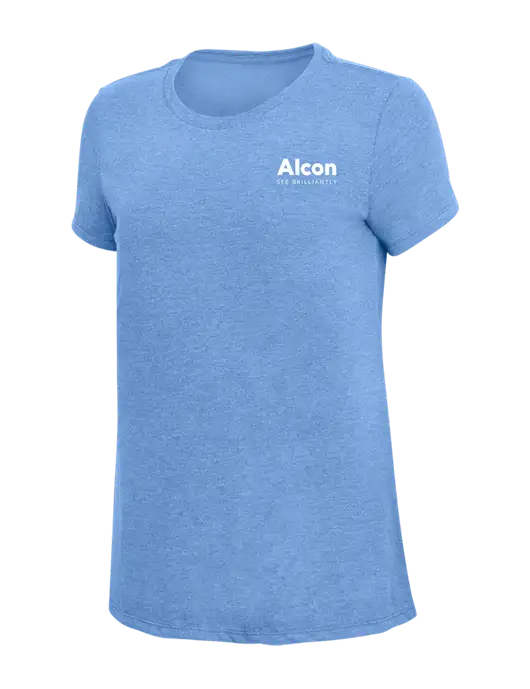 Womens Simply Soft Maritime Frost 4.5oz Poly/Combed Ring Spun Cotton T-Shirt
 w/Alcon Logo