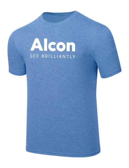 Simply Soft Carolina Blue Frost 4.5oz  Poly/Combed Ring Spun Cotton T-Shirt w/Alcon Logo